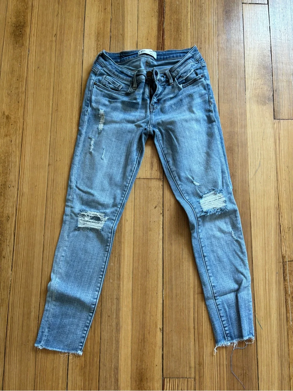BKE Light Blue Distressed Women's Skinny Jeans